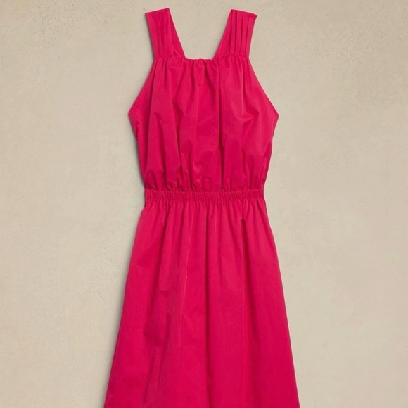 Banana Republic Bubble-Hem Taffeta MIDI Dress Size Large - Picture 4 of 4